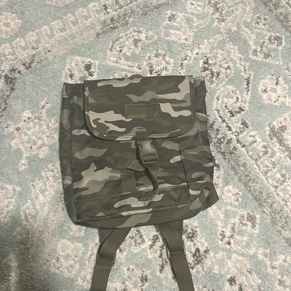 Pink camo mini backpack